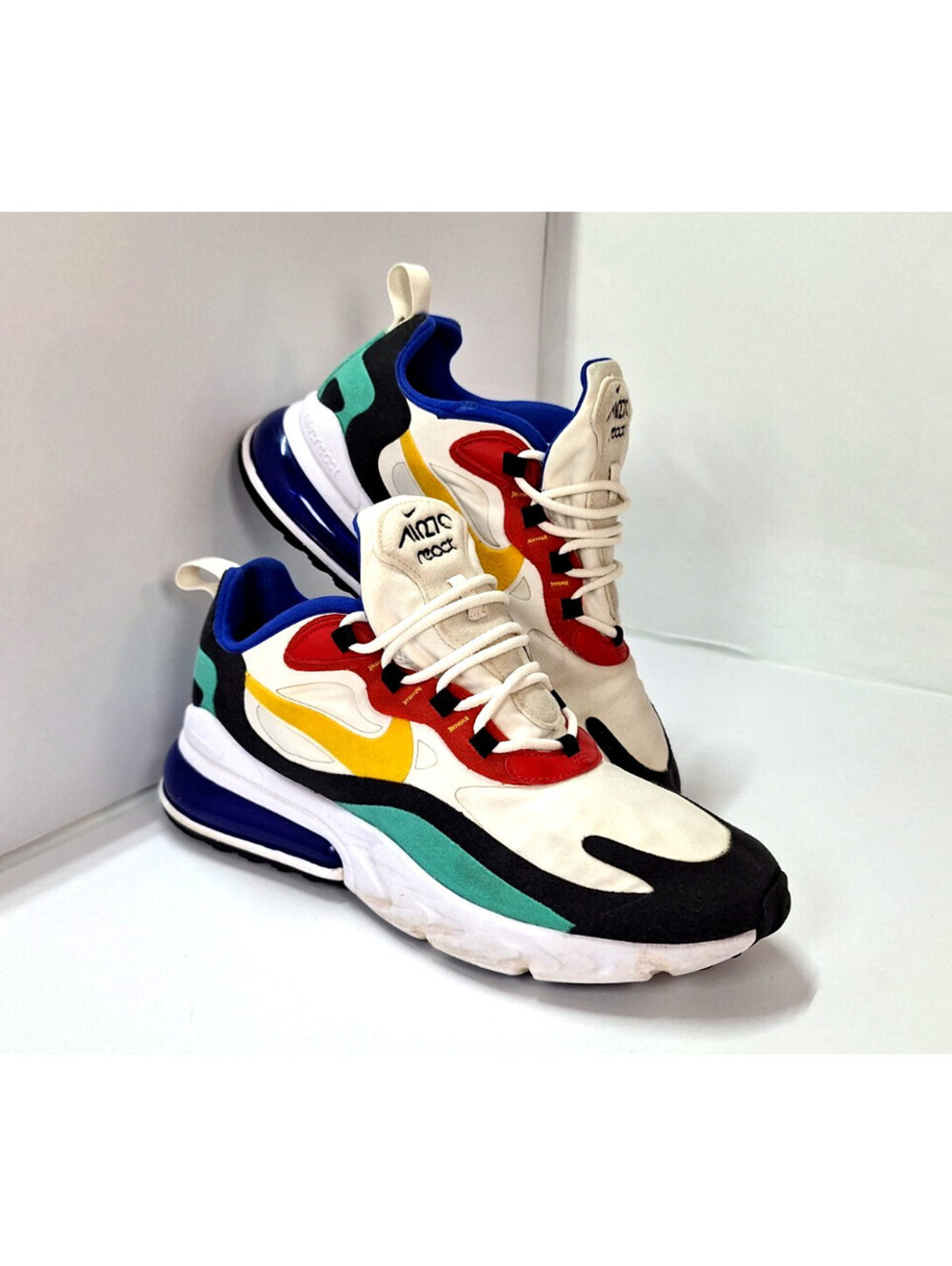 NFuturismIKE AIR MAX 270 React Bauhaus MultiColor Sneakers Retro Colorblock Sz 7